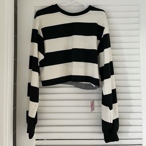 Chicwish Black and White Striped Sweater